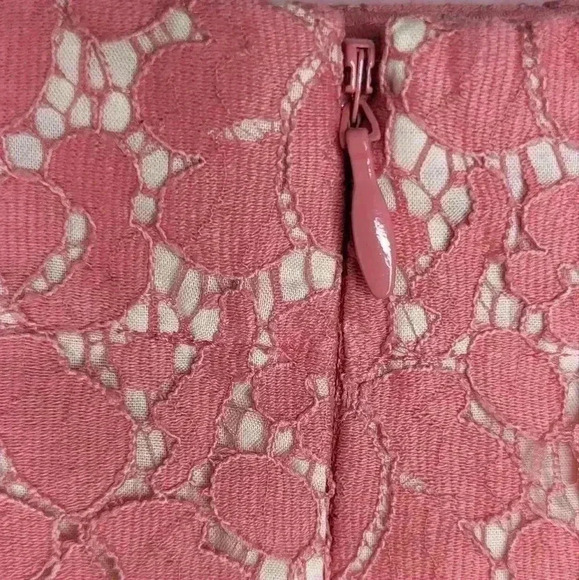 Talbots NWT New Womens Pink White A Line Lace Skirt Size 4 - Picture 5 of 10